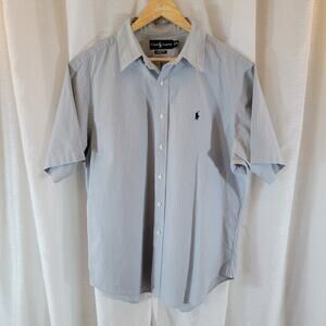 Ralph Lauren Classic Fit Men’s XL Short Sleeve ButtonUp Shirt Light Blue Plaid